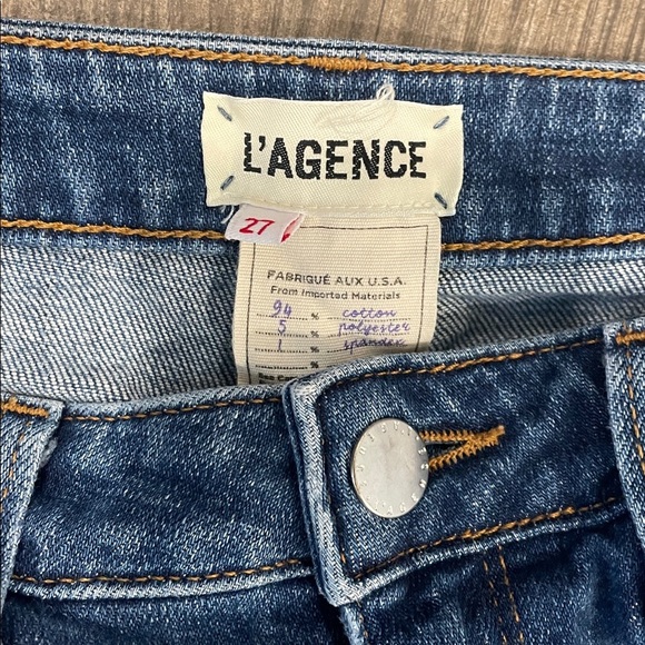 L'AGENCE  Solana Flare Blue Denim Jeans - Picture 2 of 5